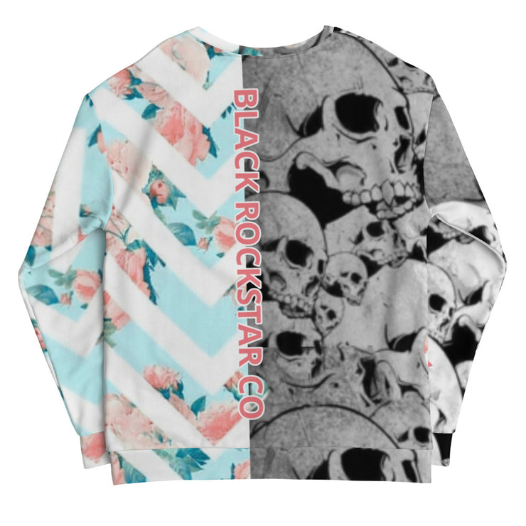 blk skull stripes sweater