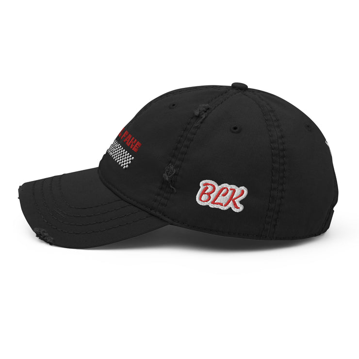 BLK I FEEL FAKE Distressed HAT