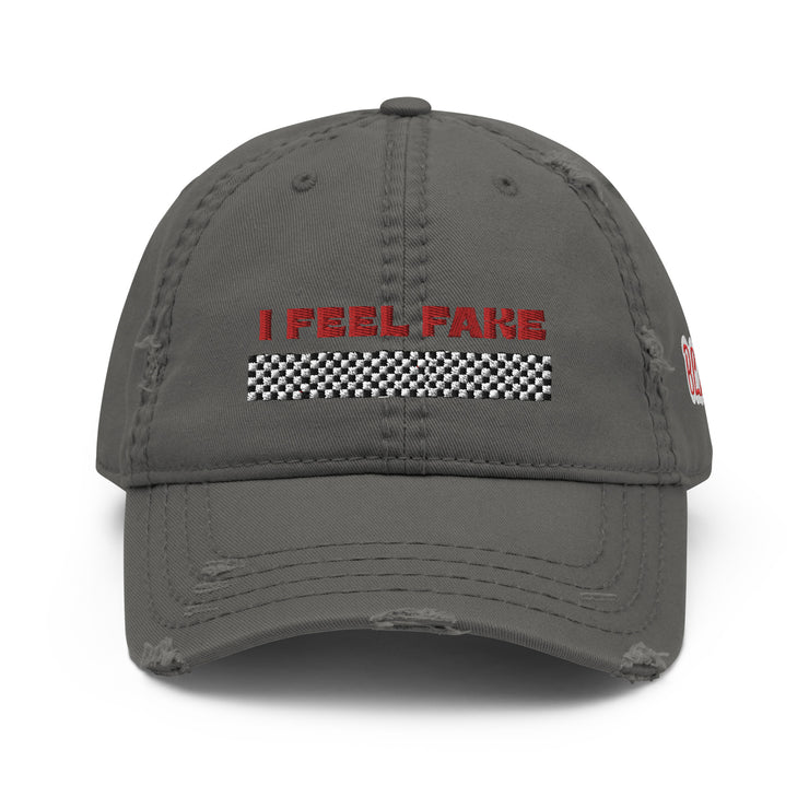 BLK I FEEL FAKE Distressed HAT