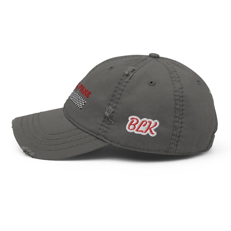 BLK I FEEL FAKE Distressed HAT