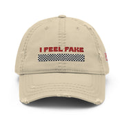 BLK I FEEL FAKE Distressed HAT