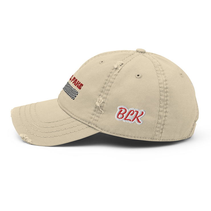 BLK I FEEL FAKE Distressed HAT