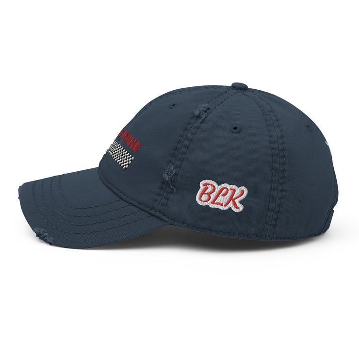 BLK I FEEL FAKE Distressed HAT